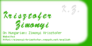 krisztofer zimonyi business card